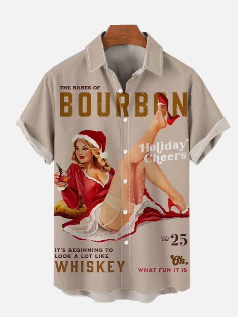 Men's Christmas Funny Graphic Short Sleeve Hawaiian Shirt